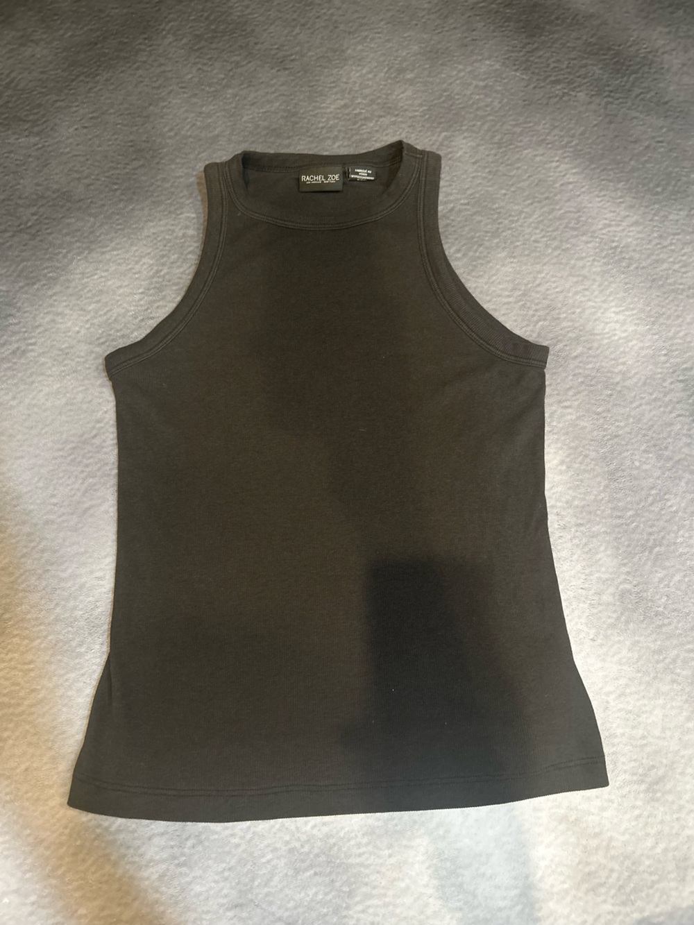 Rachel Zoe Black Ribbed Tank Top